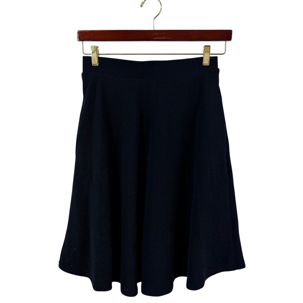White Mark Womens Skirt Size Small Black A Line Knee Length Stretch Side Pockets